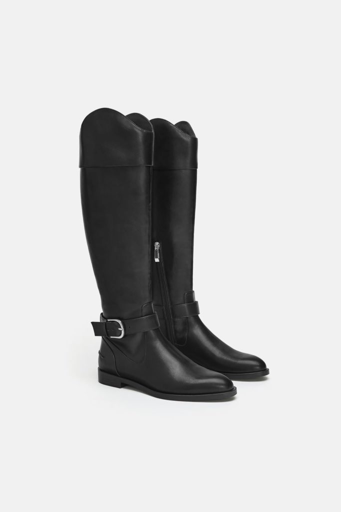black flat boots Zara