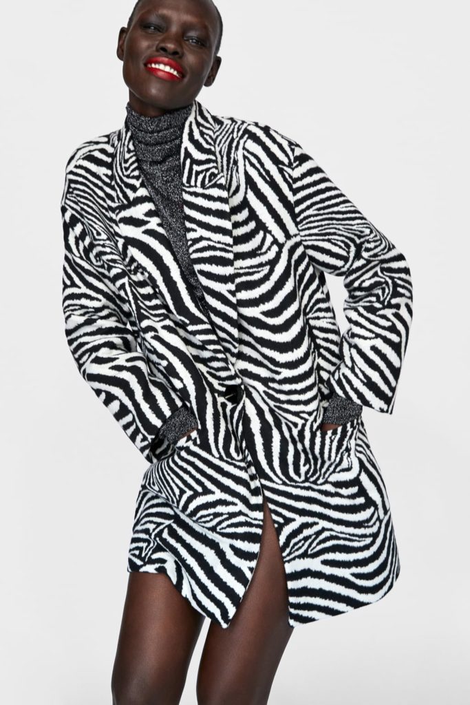 zebra print coat Zara